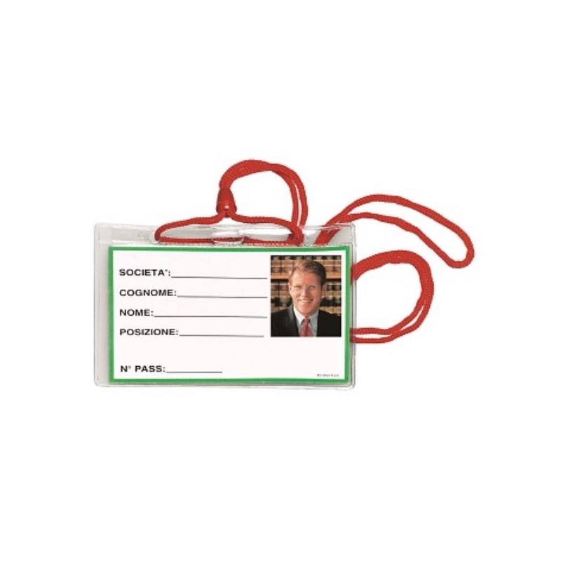 PORTABADGE CON CORDONE 100 PZ.