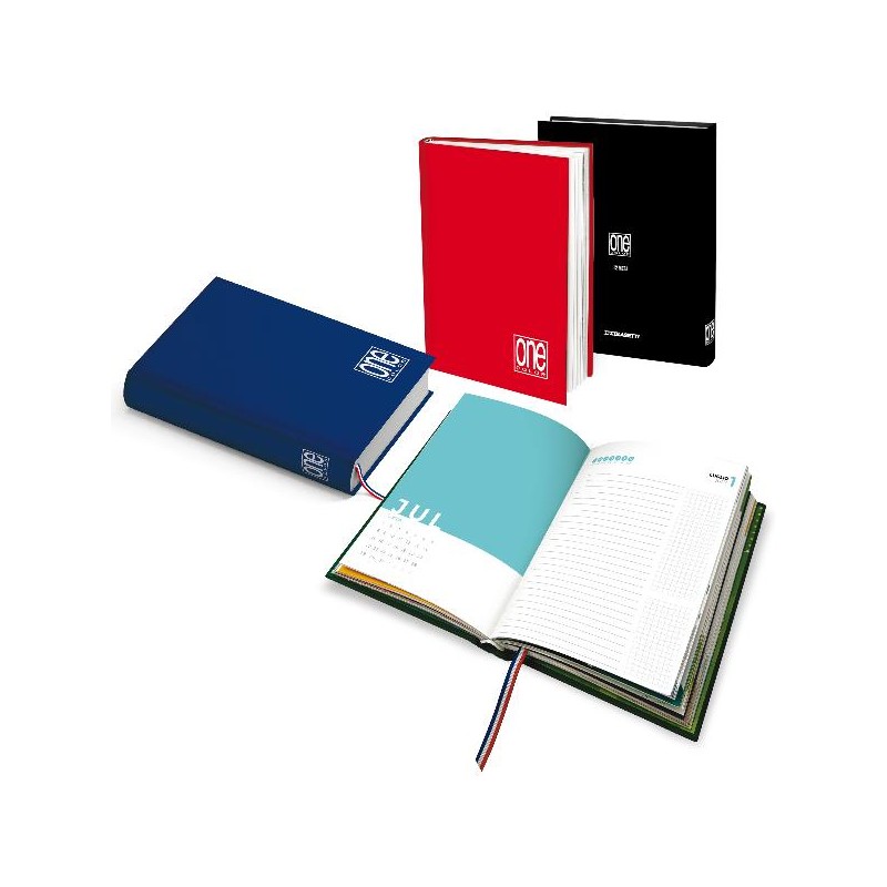 CF6 AGENDA GIORNALIERA ONE COLOR 12 MESI 384 FOGLI DA 80 GR 15X21 CM COPERTINA RIGIDA COLORI ASSORTITI
