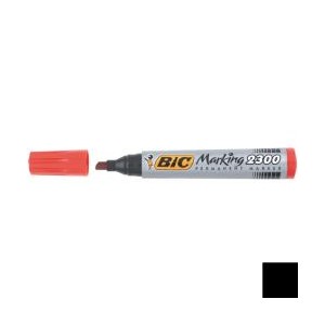 Bic Marking 2300 rosso punta scalpello ultra resistente (3 7 mm-5 5 mm)-Bic- fusto in plastica design conico (Conf. 12 pz)