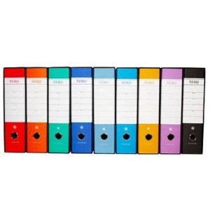 Registratori Nero formato commerciale - dorso 8cm - f.to 28 5x35 cm giallo