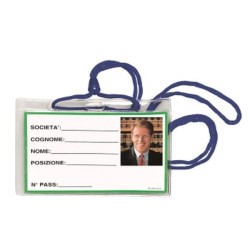 100 Portabadge Lebez con Cordone Blu 31-100-B