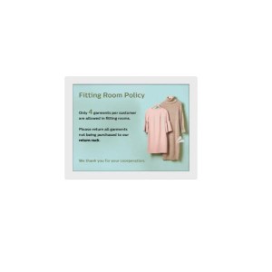 13 3 I-LINE FULL COLOR E-PAPER SIGNAGE DISPLAY ANDROID 11 SOC WIFI 24/7 LANDSCAPE/PORTRAIT EXTREMELY LOW POWER WHITE BEZEL