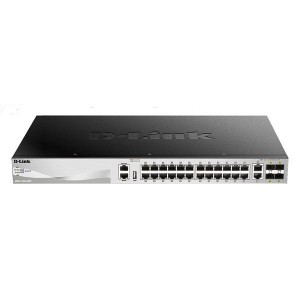 24 X 10/100/1000BASE-T PORTS LAYER 3 STACKABLE MANAGED GIGABIT SWITCH WITH 2 X 10GBASE-T PORTS AND 4 X SFP+ PORTS