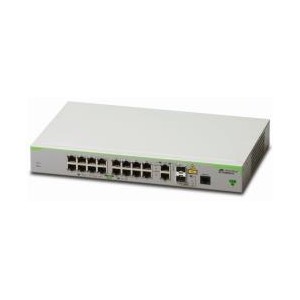 16 x 10/100T ports and 2 x combo ports (100/1000X SFP or 10/100/1000T Copper), Fixed AC power supply, EU Power Cord