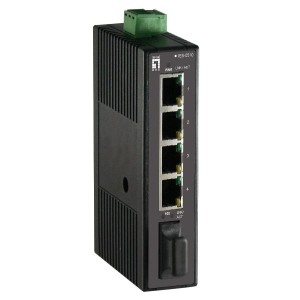 5-Port Fast Ethernet Industrial Switch DIN-Rail 1 x SC Multi-Mode Fiber -20°C to 70°C