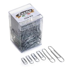 125 gr. (ca. 215 pz.) Fermagli Assortiti Zincati Leone Dell\'Era N. 1-2-3-4-5-6 - Barattolo trasparente - Made in Italy