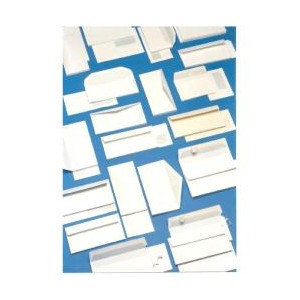 Buste commerciali imbustamento automat. -Blasetti- a punta con lato aperto 11x23cm c./finestra (conf500)