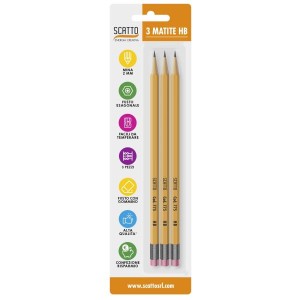 BLISTER 3 MATITE HB+GOMMA