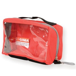 BORSETTA RETTANGOLARE con finestra - rossa