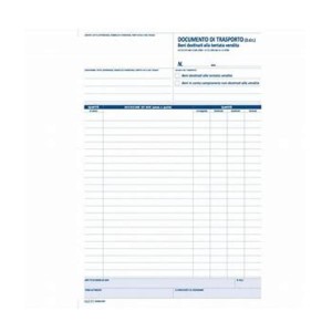 DOCUMENTO DI TRASPORTO TENTATA VENDITA BLOCCO DI 50/50 COPIE AUTORICALCANTI