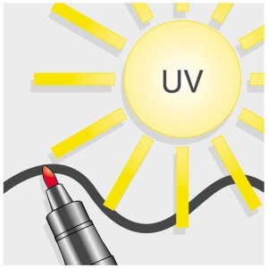 Penna Lumocolor Permanent rossa 1 mm medio adatta a qualsiasi superficie dry safe inchiostro permanente (conf.10)