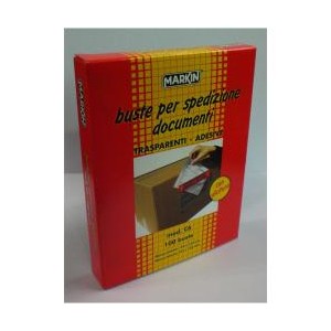 MARKIN C6 - 100 BUSTE ADESIVE PER SPEDIZIONE DOCUMENTI 165X122 MM. C ON DICITURE