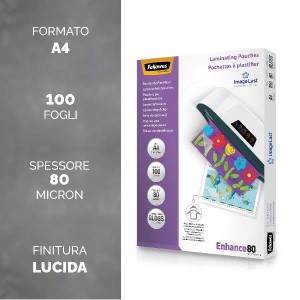 ENHANCE80 POUCHES LUCIDE A4 CF. 100 80 MICRON