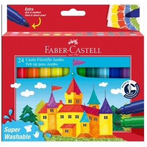 Astuccio in cartone con 24 pennarelli Castello Jumbo Superlavabili