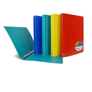 CF 12 RACCOGLITORI PP A4 4 ANELLI TONDI DA 16MM COLORI ASSORTITI BLU ROSSO VERDE GIALLO