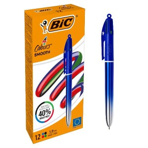 CF12 PENNE A SFERA BIC 4 COLOURS SMOOTH FUSTO GRADIENT BLU 4 INCHIOSTRI