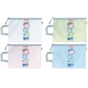 CF12 BUSTINA IN EVA C/ZIP PASTEL A4 4 COLORI ASSORTITI