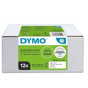 Etichette DYMO LW Indirizzi Estesi 36x89mm - Bianco VALUE PACK (12 rotoli) - 260 etichette x 1 rotolo