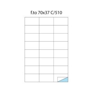 C/510 70X37 ETICHETTE POLIESTERE BIANCO OPACO PER LASER E FOTOCOPIATRICI
