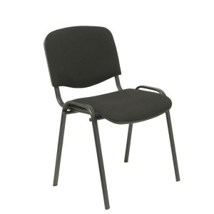 Sedia con schienale impilabile Modello ISO Set da 2 Tessuto ARAN Nero Senza braccioli