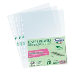 CF20 BUSTE FORATURA UNIVERSALE BIO 22X30 LISCE SUPERIOR (POLIETILENE BIO BASED) ALTO SPESSORE