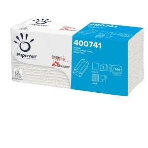 Asciugamano interfogliato Euro C Top pura cellulosa 2 veli microcollato piega a C (conf.20x144)