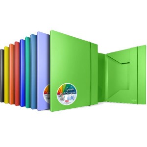 CF24 cartella 3 lembi in ppl opaco elastico tondo in tinta colori asortiti - dorso 0-3 cm