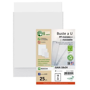 CF25 BUSTE GAIA PP BUCCIA RICICLATO E RICICLABILE 180X240 APERTE SUL LATO SUPERIORE