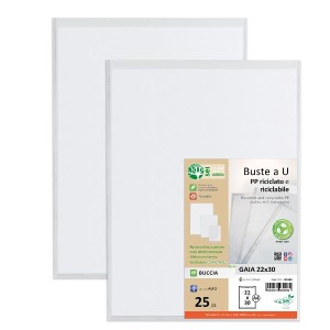 CF25 BUSTE GAIA PP BUCCIA RICICLATO E RICICLABILE 220X300 (A4) APERTE SU LATO SUPERIORE