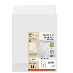 CF25 BUSTE GAIA PP BUCCIA RICICLATO E RICICLABILE 230X330 APERTE SUL LATO SUPERIORE