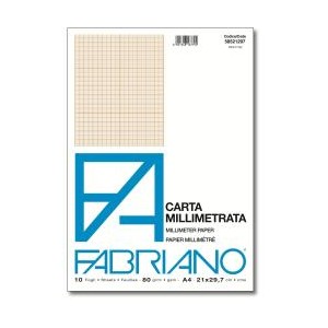 Blocco Millimetrato A4 80 gr 10 fg/blocco 25 blocchi/confez.
