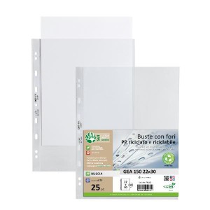 CF25 BUSTE FORATURA UNIVERSALE PP BUCCIA RICICLATO E RICICLABILE CON FORATURA UNIVERSALE RINFORZAT (ALTO SPESSORE)