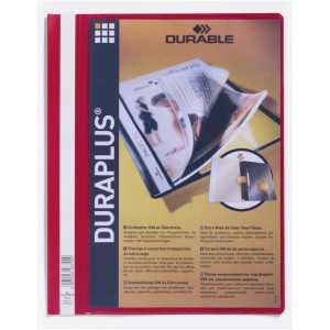 Cartellina ad aghi Duraplus PVC formato A4 con copertina a busta trasparente per personalizzazioni colore rosso (conf.25)