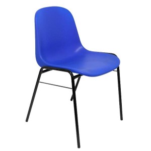 Set di 4 sedie impilabili Modello BETA PVC Azzurro Senza bracciol i
