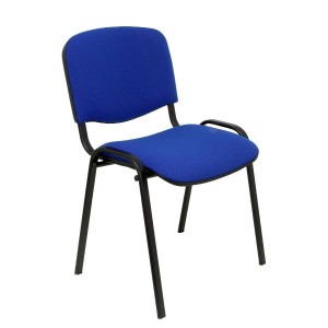 Sedia con schienale impilabile Modello ISO Set da 4 Tessuto ARAN Blu Senza braccioli