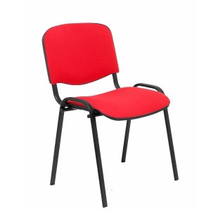 Set di 4 sedie ergonomiche impilabili Modello ISO Tessuto ARAN R osso Senza Braccioli