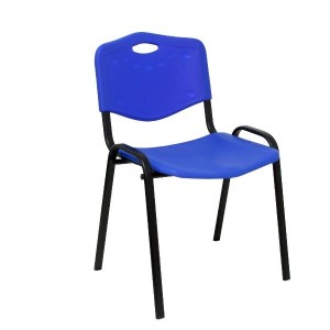 Set di 4 sedie ergonomiche impilabili Modello ISO PVC Blu Senza br accioli
