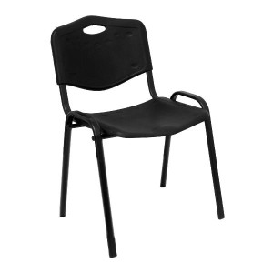 Set di 4 sedie ergonomiche impilabili Modello ISO PVC Nero Senza b raccioli