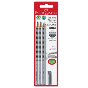 4 MATITE GRIP 2001 CON GOMMINO-HB