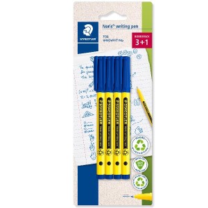 NORIS WRITING PEN 4 PCS BLISTERCARD BLUE