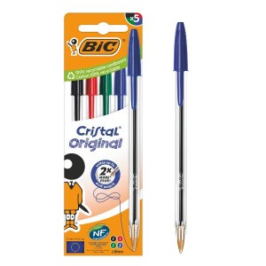 BIC CRISTAL ORIGINAL 1mm Astuccio 5pz Assortito