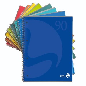 CF 5 QUADERNO SPIRALATO LATO LUNGO 4 FORI RINFORZATO A4+ 90GR RIGATURA 4MM FG 60 COVER 240GR PLASTIFICATA