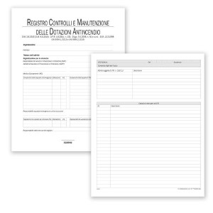 CF5 REGISTRO CONTROLLI E MANUTENZIONE DELLE DOTAZIONI ANTINCENDIO 42 PAGNINE NUMERATE