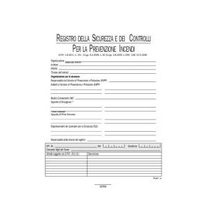 REGISTRO DELLA SICUREZZA E DEI CONTROLLI PER LA PREVENZIONE INCENDI 48 PAG (CONF 5 PZ)