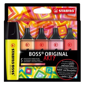 STABILO BOSS astuccio da 5 colori ass. - colori caldi