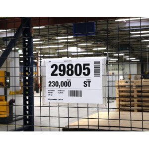 Busta d identificazione in polipropilene con filo zincato flessibile e aletta