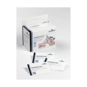 Telephone Clean 50 salviettine umidificate confezionate singolarmente per la pulizia di telefoni rete fissa cellulari e cuffie