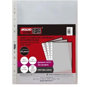 CF50 BUSTE FORATURA UNIVERSALE LISCE 100 MICRON 22X30 CM