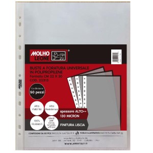 CF50 BUSTE FORATURA UNIVERSALE LISCE 130 MICRON 22X30 CM