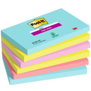 Foglietti Post-it Super Sticky 76 mm x 127 mm 6 blocchetti da 90 fogli Cosmic
